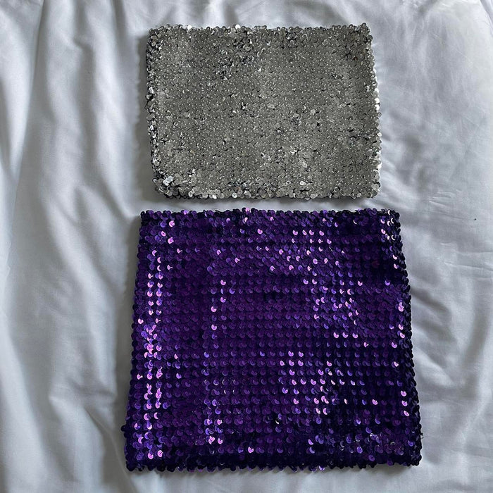 Dolce & Gabbana silver sequin boob tube top