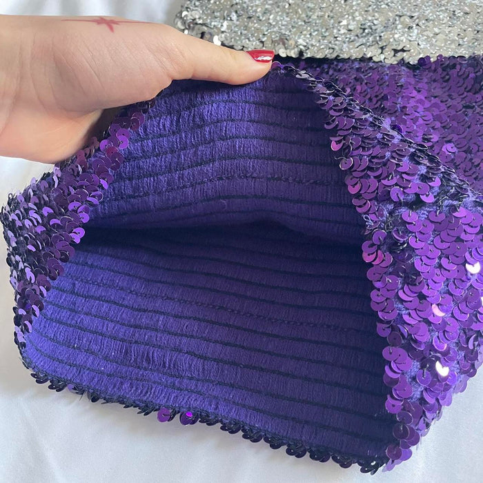 Dolce & Gabbana purple sequin boob tube top