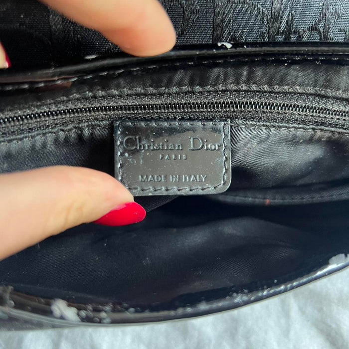 Christian Dior black oblique saddle bag