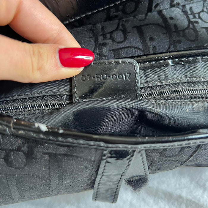 Christian Dior black oblique saddle bag