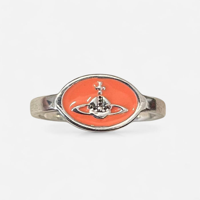 Vivienne Westwood silver peach orb signet ring