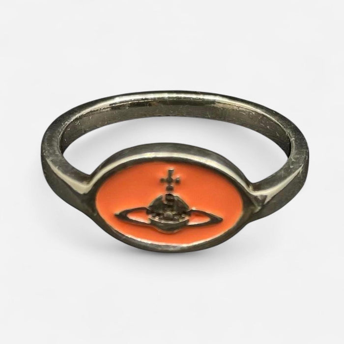 Vivienne Westwood silver peach orb signet ring