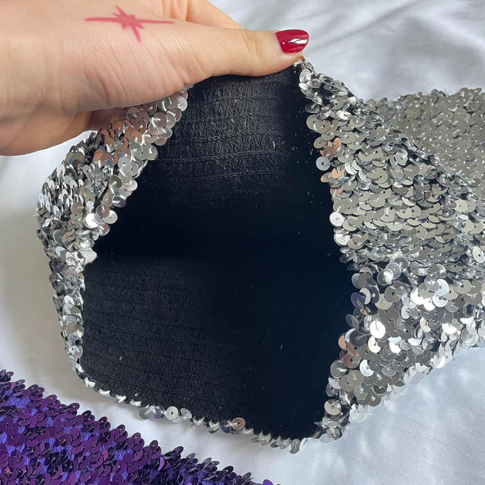 Dolce & Gabbana silver sequin boob tube top