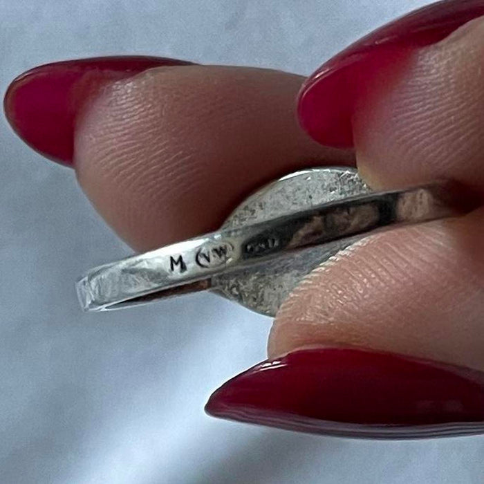 Vivienne Westwood silver mint green orb signet ring