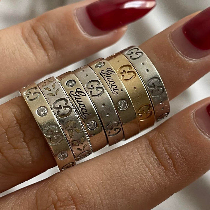 Gucci 18ct white gold icon blossom ring