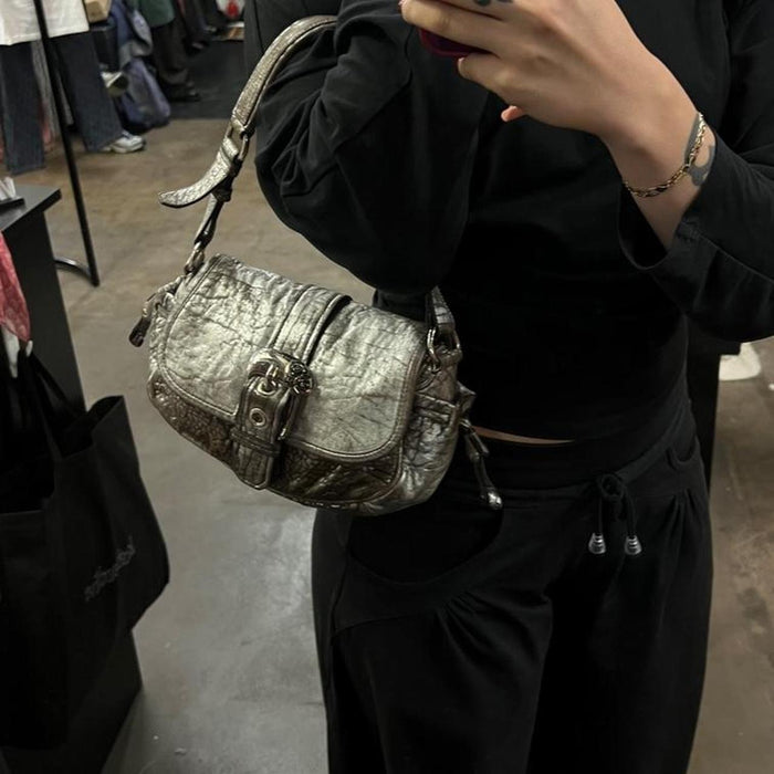 Miu Miu silver flower shoulder bag