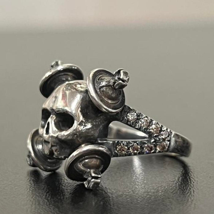 Vivienne Westwood sterling silver skull orb ring