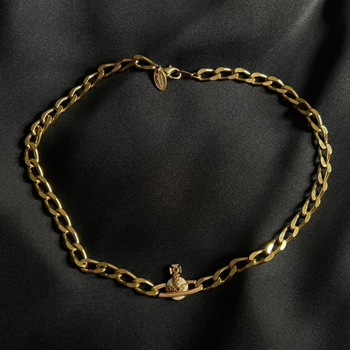 Vivienne Westwood gold & pink choker necklace