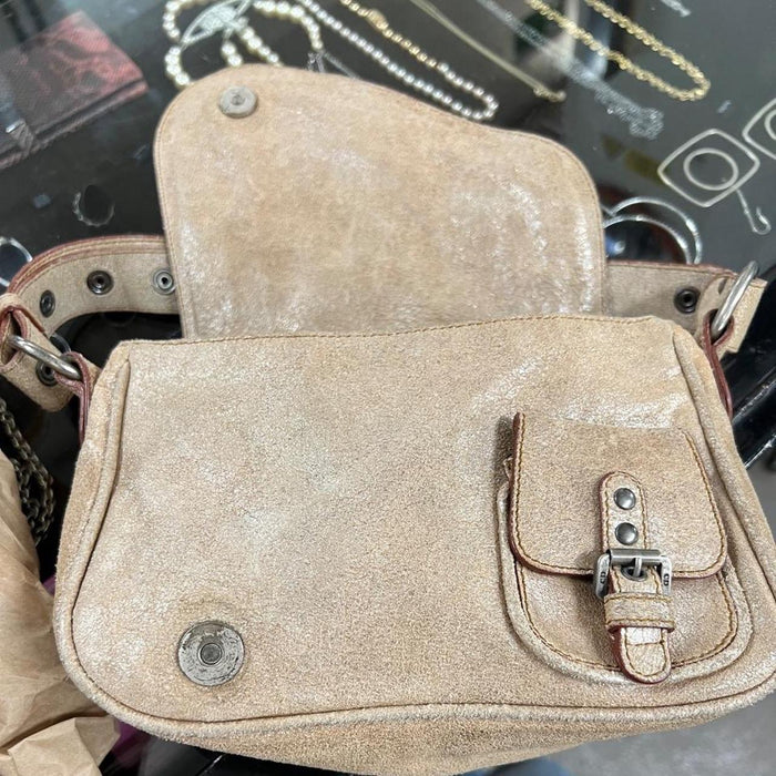Christian Dior champagne small gaucho bag