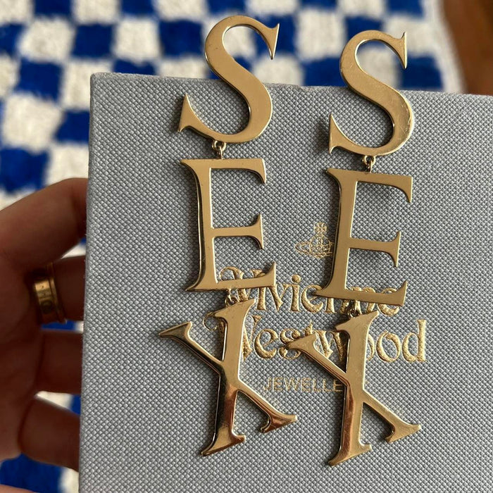 Vivienne Westwood vintage sex gold drop earrings