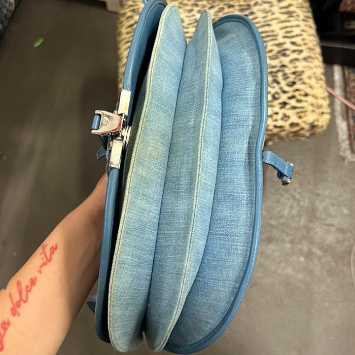 Christian Dior denim blue corset admit it bag