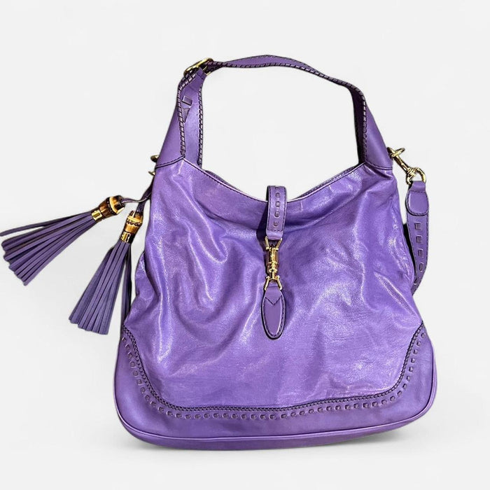 Gucci large Jackie purple leather shoulder bag