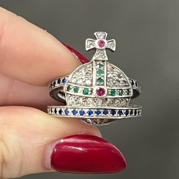 Vivienne Westwood vintage multicolour crown orb ring