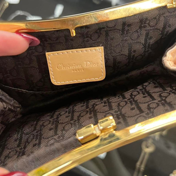 Christian Dior pink satin mini saddle bag
