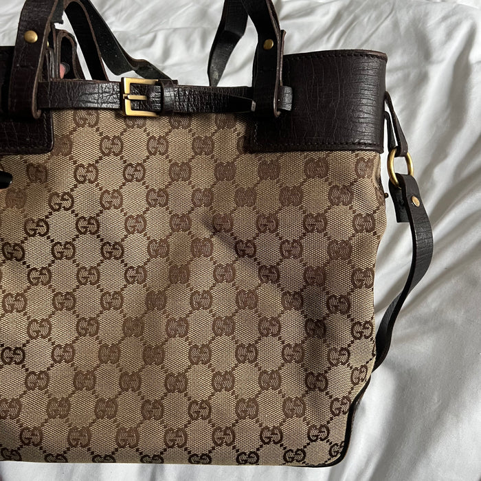 Gucci brown buckle shoulder bag