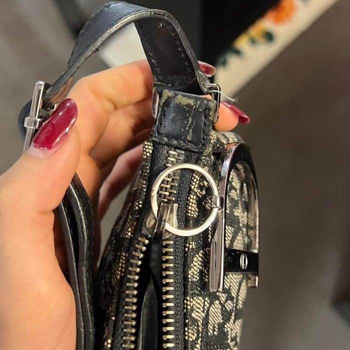 Dior vintage black & silver spellout shoulder bag