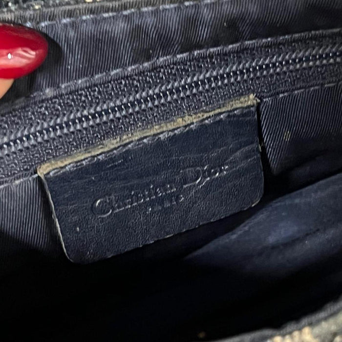Christian Dior navy mini saddle bag