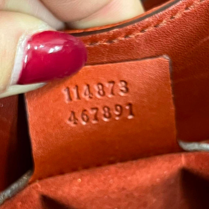 Gucci reins small hobo red leather bag