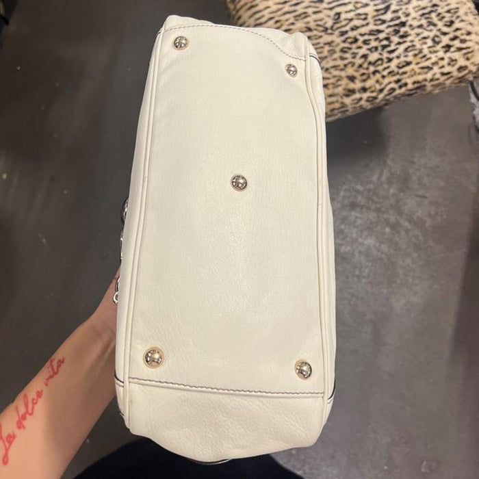 Gucci horsebit white Boston bag