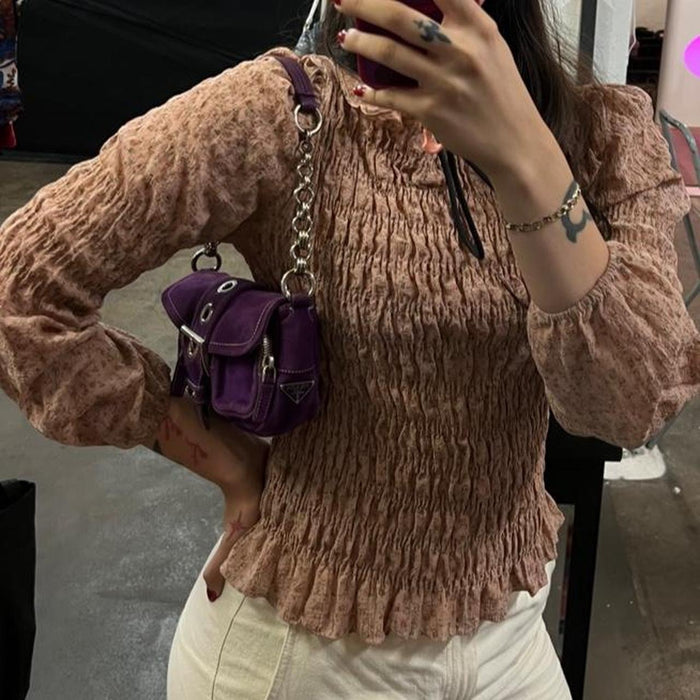 Prada pocket purple suede chain bag
