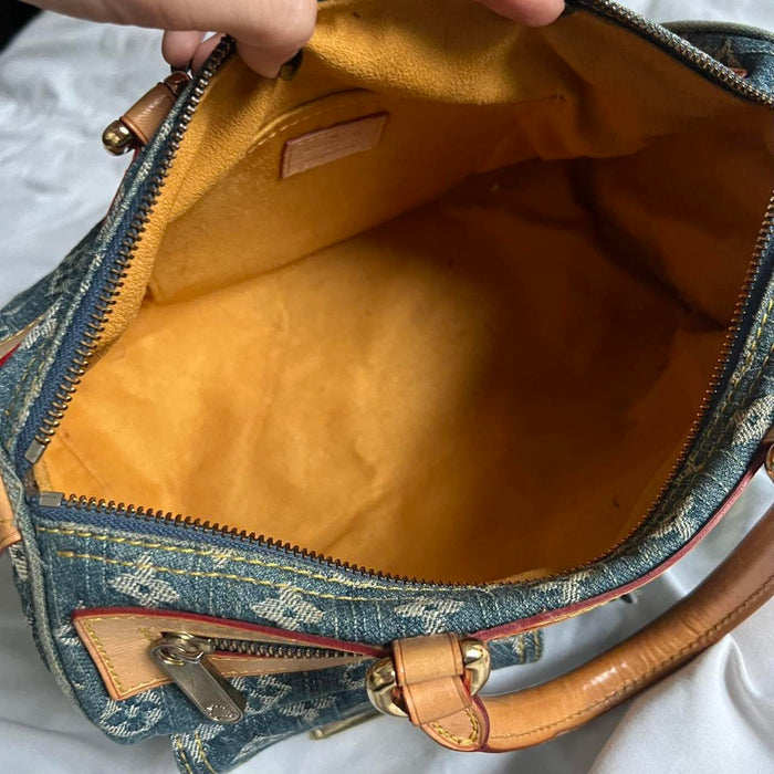 Louis Vuitton denim speedy handbag