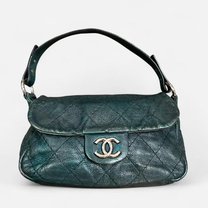 Chanel green on the road flap bag