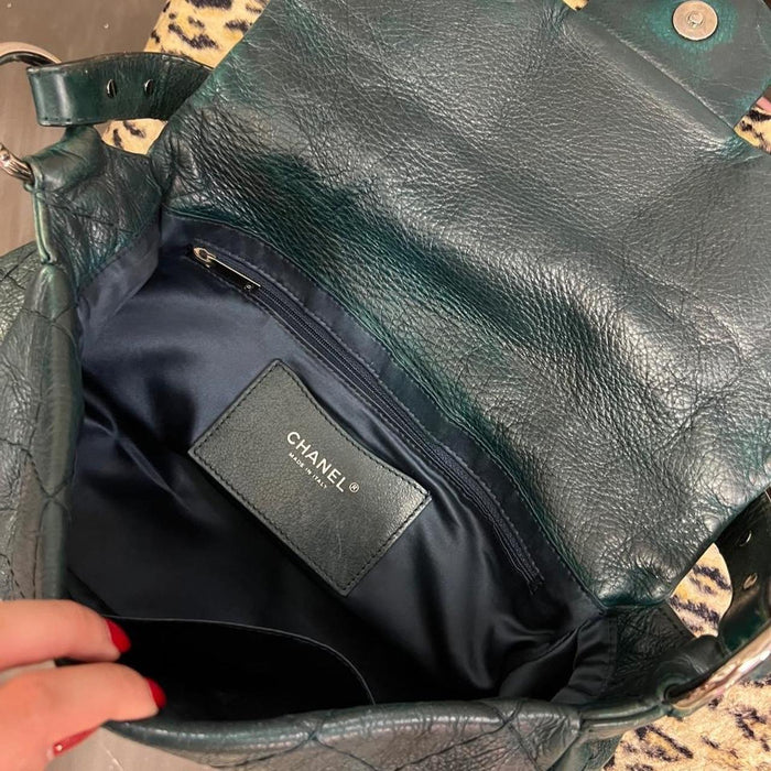 Chanel green on the road flap bag