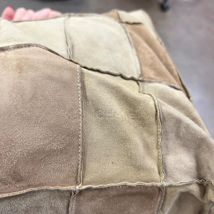 Chanel tan suede patchwork tote bag