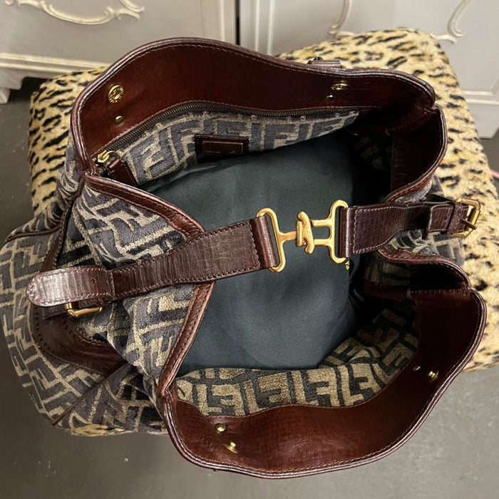 Fendi zucca velour shoulder bag