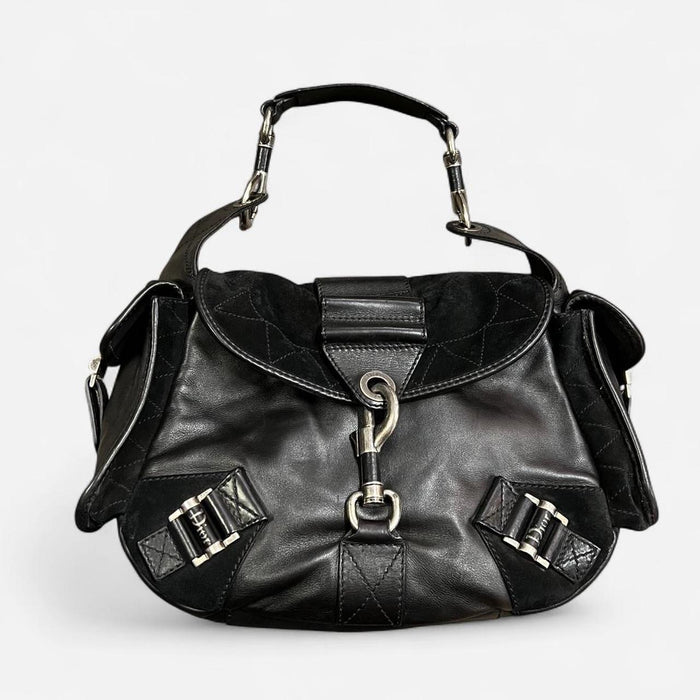 Christian Dior black rebelle hobo bag