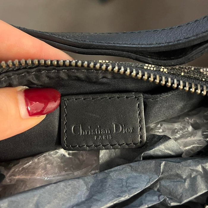 Dior vintage black & silver spellout shoulder bag