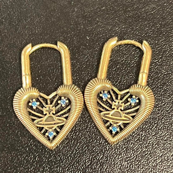 Vivienne Westwood heart padlock earrings