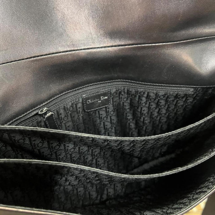 Christian Dior black leather large admit it bag