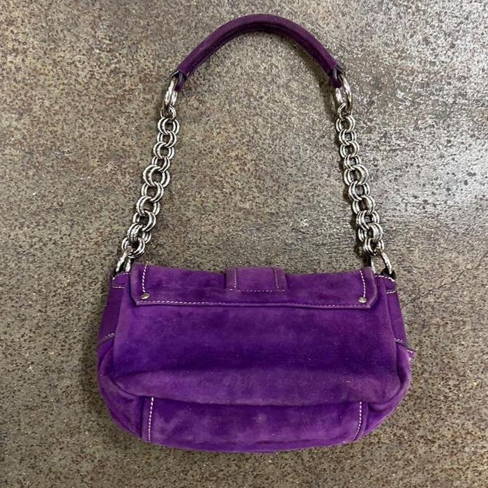 Prada pocket purple suede chain bag