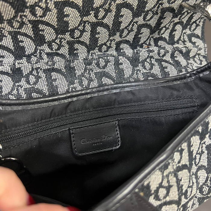 Christian Dior black oblique saddle bag