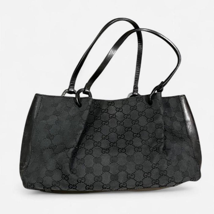 Gucci black canvas tote bag