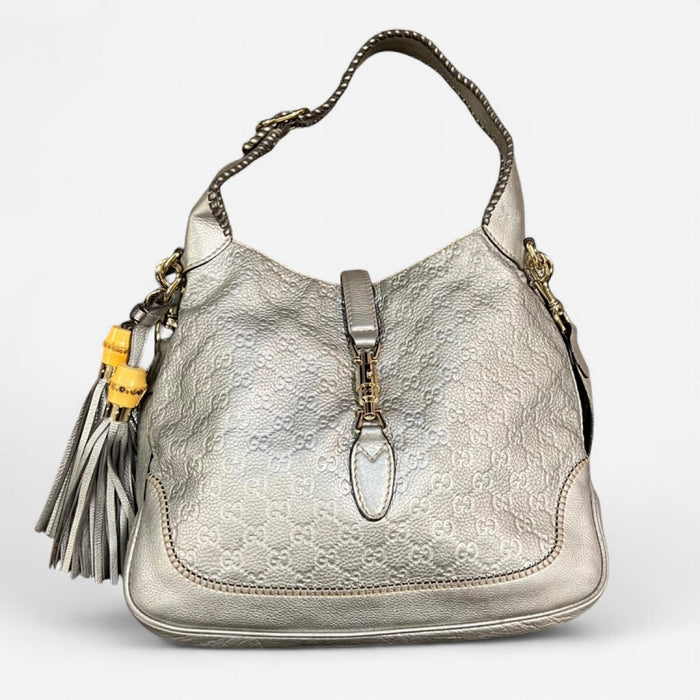 Gucci silver Jackie 1961 medium hobo bag