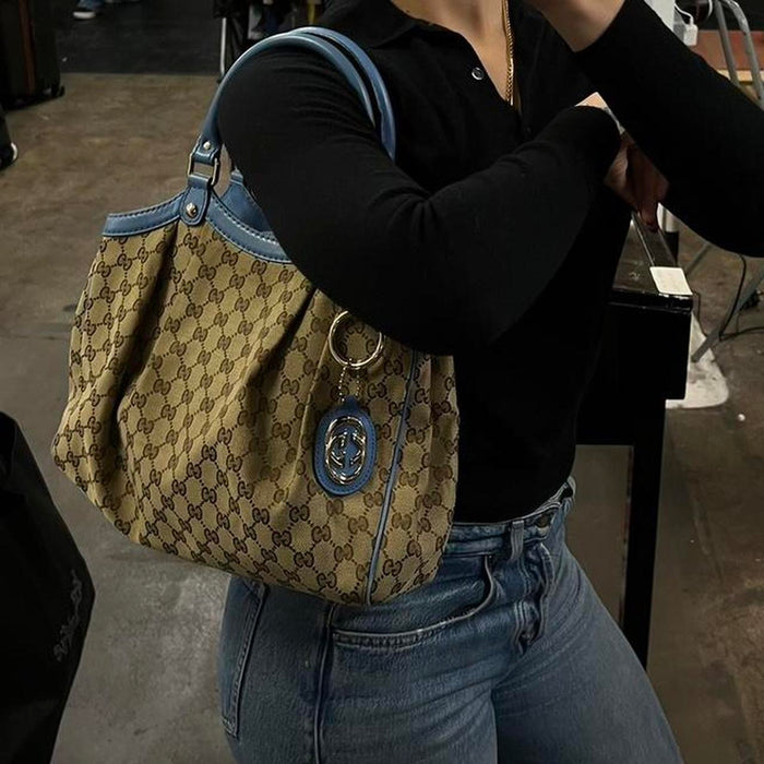 Gucci sukey blue shoulder bag