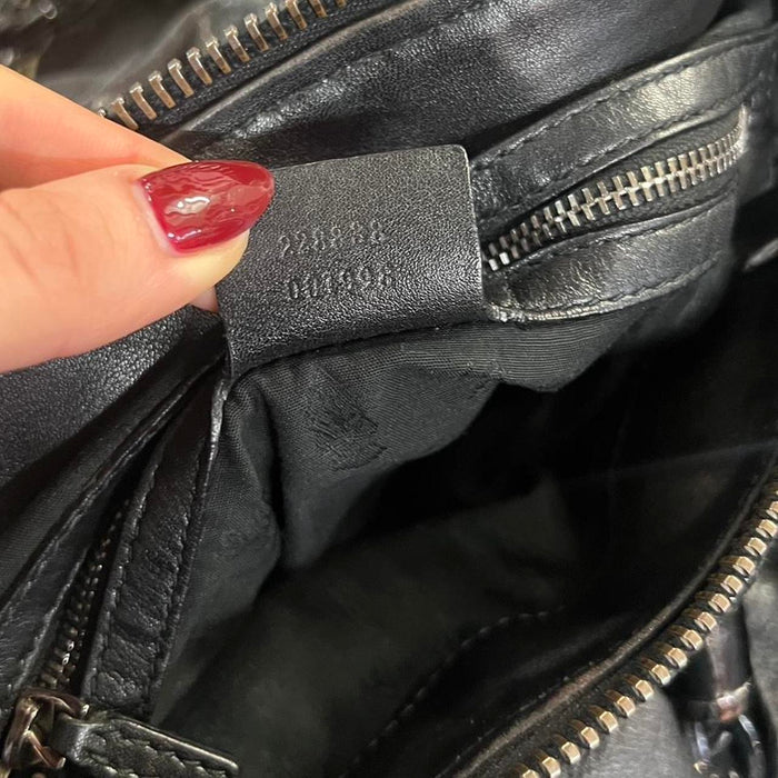 Gucci black leather galaxy bag