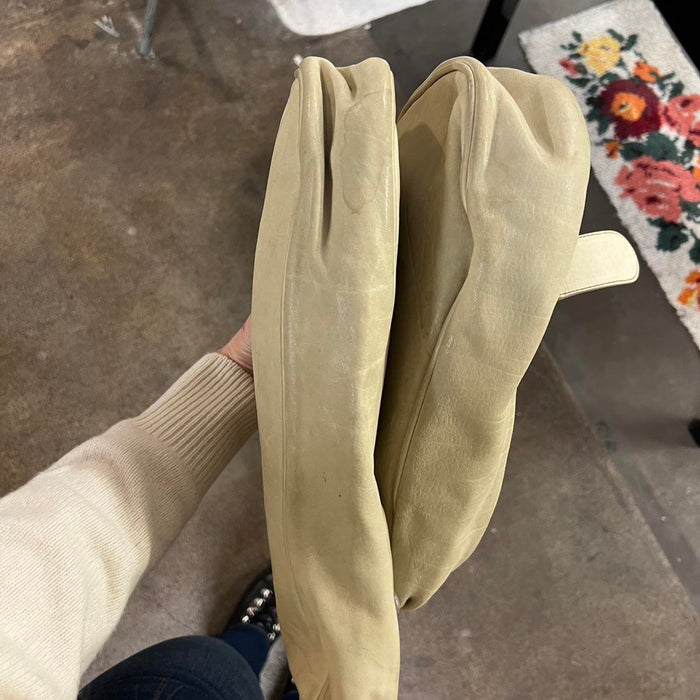 Christian Dior cream gaucho bag