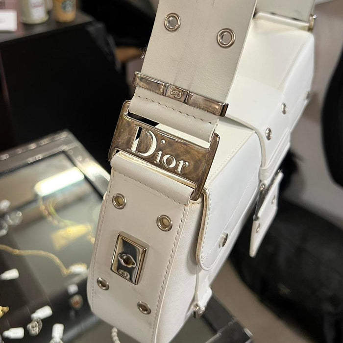 Christian Dior white Columbus bag
