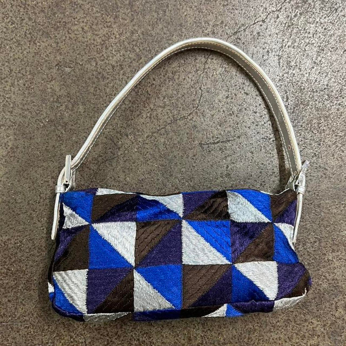 Fendi geometric embroidered baguette