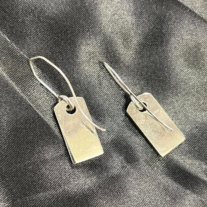 Dior silver diamanté tag earrings