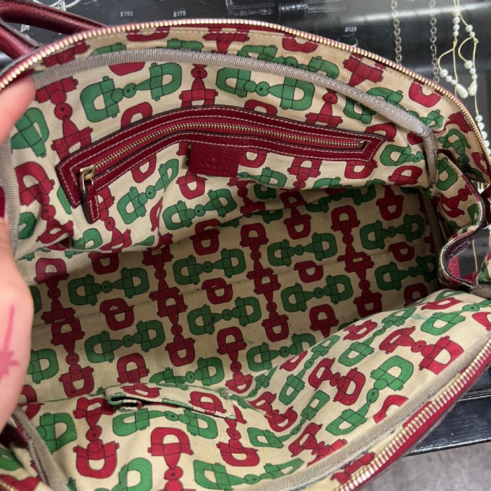 Gucci red guccissima bowler bag