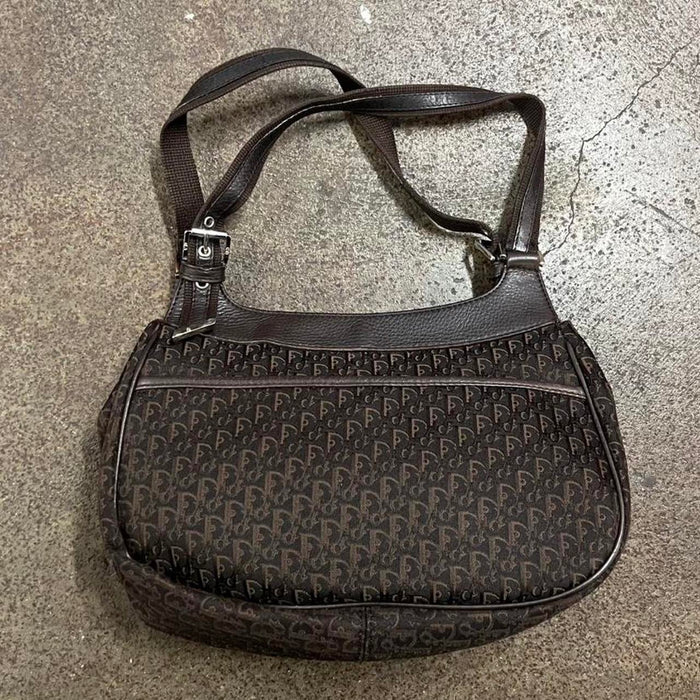 Christian Dior brown street chic hobo shoulder bag