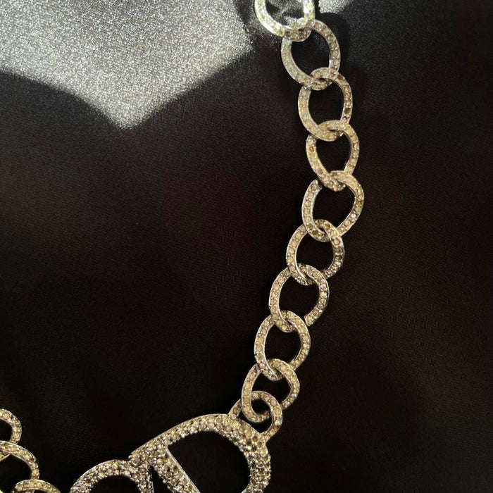 Christian Dior silver diamante necklace