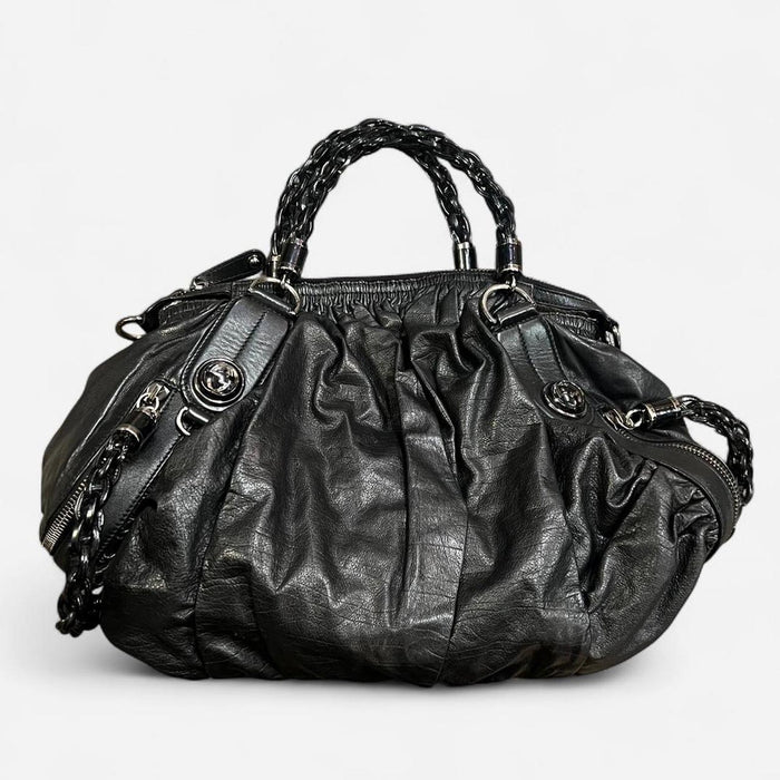 Gucci black leather galaxy bag