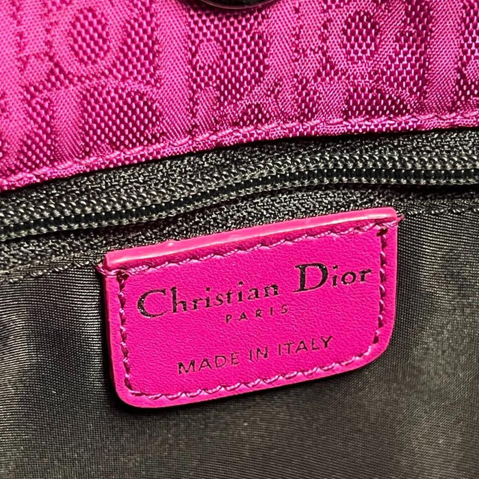 Christian Dior fuschia bow charm bag