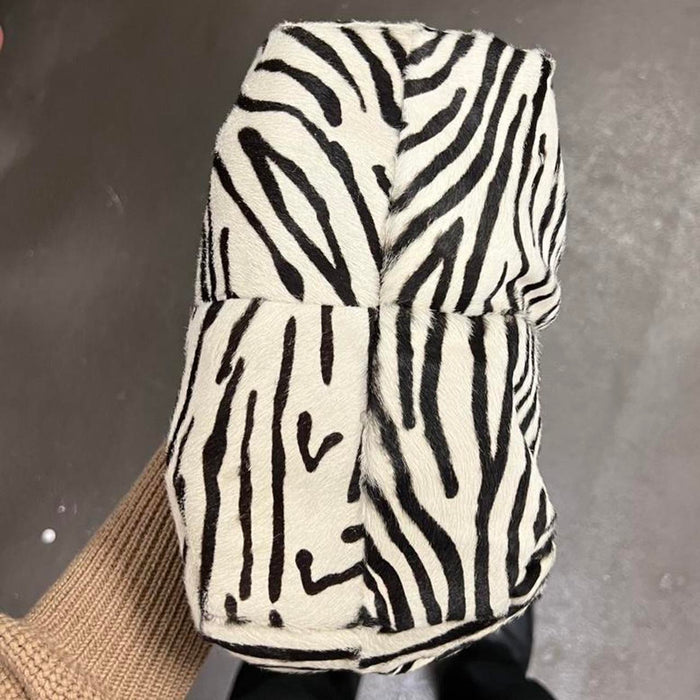 Prada pony fur zebra shoulder bag