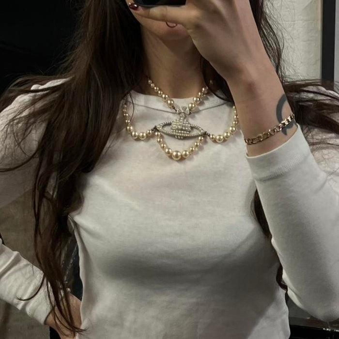 Vivienne Westwood layered pearl orb necklace